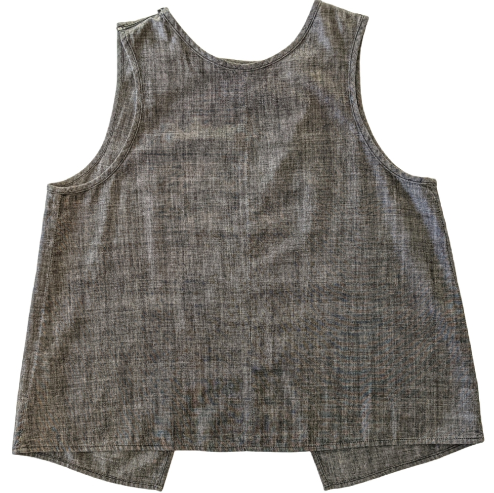 Rag & Bone Split Back Dark Grey Denim Tank -Large